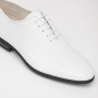 Pantofi Oxford bărbați albi din piele naturală cu talpă neagră GKR71A